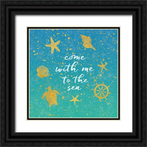 Golden Sea II Black Ornate Wood Framed Art Print with Double Matting by Hershey, Moira