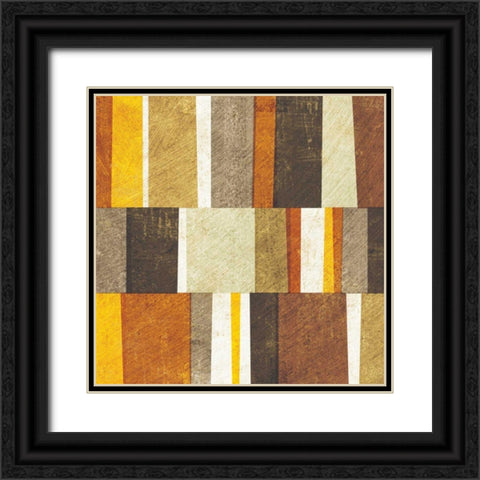 Neutral and Spice Abstract Black Ornate Wood Framed Art Print with Double Matting by Mullan, Michael