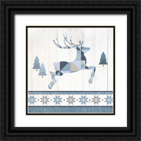 Nordic Geo Lodge Deer III Black Ornate Wood Framed Art Print with Double Matting by Wild Apple Portfolio