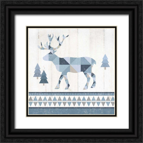 Nordic Geo Lodge Deer IV Black Ornate Wood Framed Art Print with Double Matting by Wild Apple Portfolio