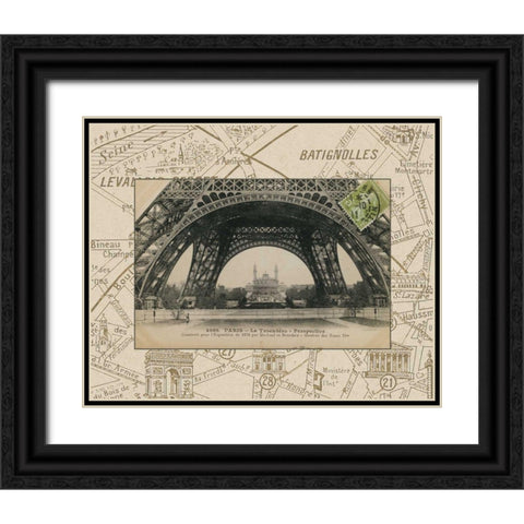 Destination Paris I Black Ornate Wood Framed Art Print with Double Matting by Wild Apple Portfolio