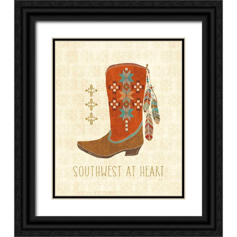 Southwest at Heart IV Black Ornate Wood Framed Art Print with Double Matting by Charron, Veronique