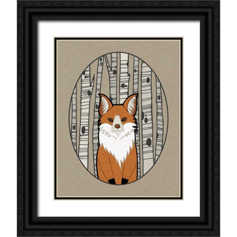 Forest Friends I Black Ornate Wood Framed Art Print with Double Matting by DeNeige, Elyse