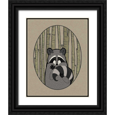 Forest Friends II Black Ornate Wood Framed Art Print with Double Matting by DeNeige, Elyse