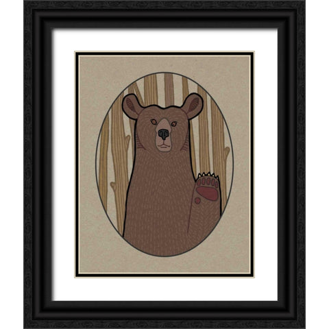 Forest Friends IV Black Ornate Wood Framed Art Print with Double Matting by DeNeige, Elyse