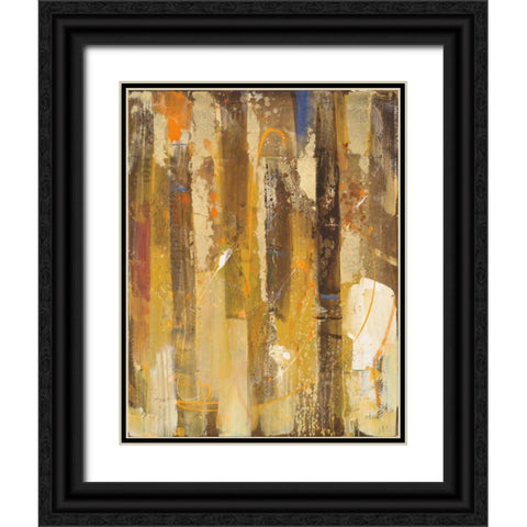 Golden Forest I Black Ornate Wood Framed Art Print with Double Matting by Hristova, Albena