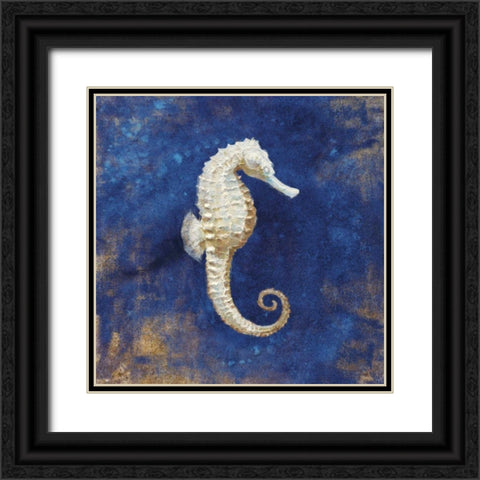 Treasures of the Sea Indigo I Black Ornate Wood Framed Art Print with Double Matting by Nai, Danhui