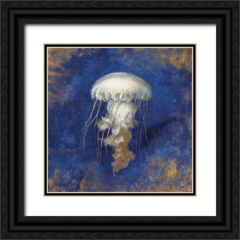 Treasures of the Sea Indigo VI Black Ornate Wood Framed Art Print with Double Matting by Nai, Danhui