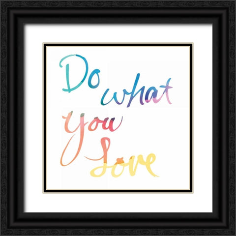 Aurora Love White Sq Black Ornate Wood Framed Art Print with Double Matting by Schick, Mike