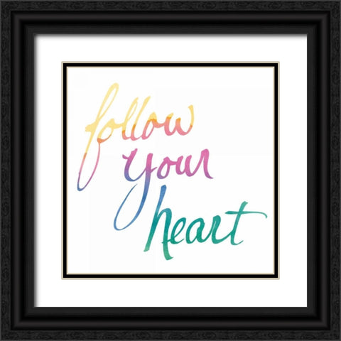 Colorburst II Heart White Sq Black Ornate Wood Framed Art Print with Double Matting by Schick, Mike