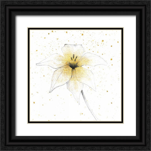 Gilded Graphite Floral V Black Ornate Wood Framed Art Print with Double Matting by Tillmon, Avery