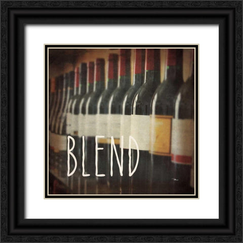 Wine Collage VII Black Ornate Wood Framed Art Print with Double Matting by Pela Studio
