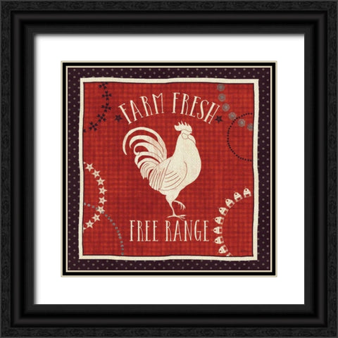 Little Red Farm I Black Ornate Wood Framed Art Print with Double Matting by Charron, Veronique
