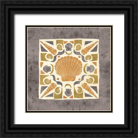 Undersea Gold Tile II Black Ornate Wood Framed Art Print with Double Matting by Charron, Veronique