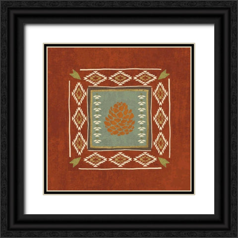Lodge Resort Tile IV Black Ornate Wood Framed Art Print with Double Matting by Charron, Veronique