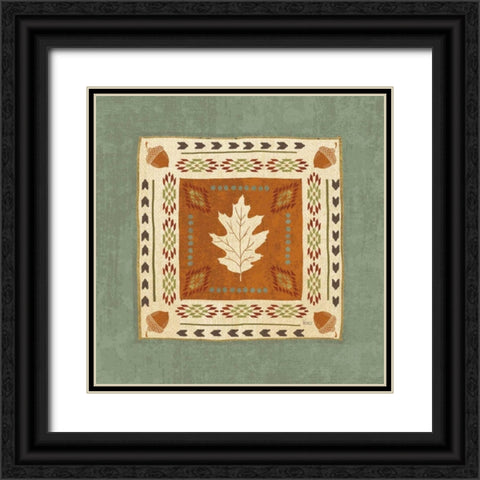 Lodge Resort Tile I Black Ornate Wood Framed Art Print with Double Matting by Charron, Veronique