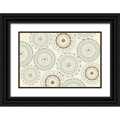 Song Birds V Cream Black Ornate Wood Framed Art Print with Double Matting by Charron, Veronique