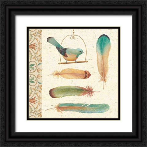 Feather Tales I Black Ornate Wood Framed Art Print with Double Matting by Brissonnet, Daphne