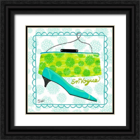 En Vogue Vintage Fashion Black Ornate Wood Framed Art Print with Double Matting by Studio Bella