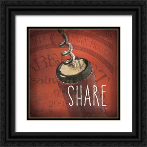 Wine Collage III Black Ornate Wood Framed Art Print with Double Matting by Pela Studio