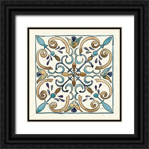 Coastal Breeze Tile I Black Ornate Wood Framed Art Print with Double Matting by Tavoletti, Anne