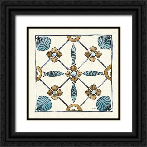 Coastal Breeze Tile II Black Ornate Wood Framed Art Print with Double Matting by Tavoletti, Anne