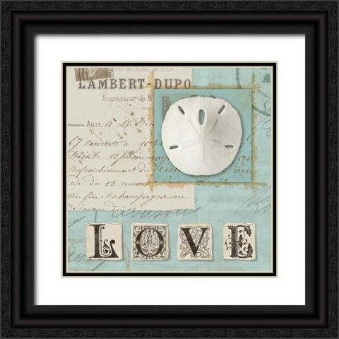 Beach Journal I Black Ornate Wood Framed Art Print with Double Matting by Wild Apple Portfolio