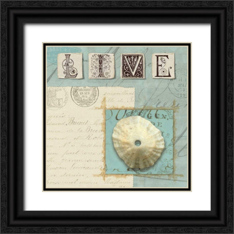 Beach Journal III Black Ornate Wood Framed Art Print with Double Matting by Wild Apple Portfolio