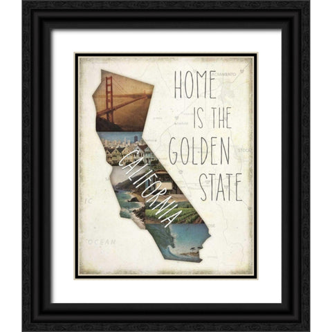 InstaStates I Black Ornate Wood Framed Art Print with Double Matting by Aiken, Jess