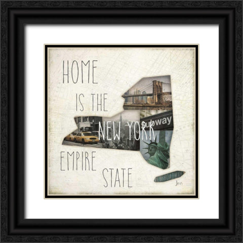 InstaStates II Black Ornate Wood Framed Art Print with Double Matting by Aiken, Jess