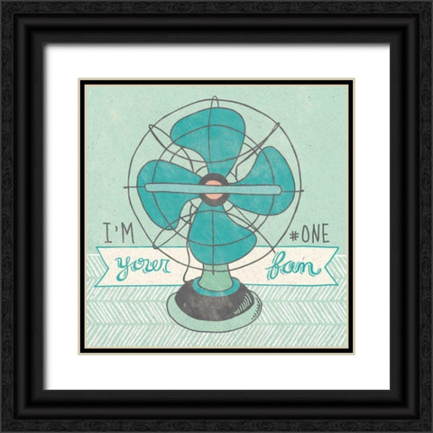 Retro Fan Gray Black Ornate Wood Framed Art Print with Double Matting by Urban, Mary