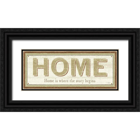 Home Black Ornate Wood Framed Art Print with Double Matting by Pela