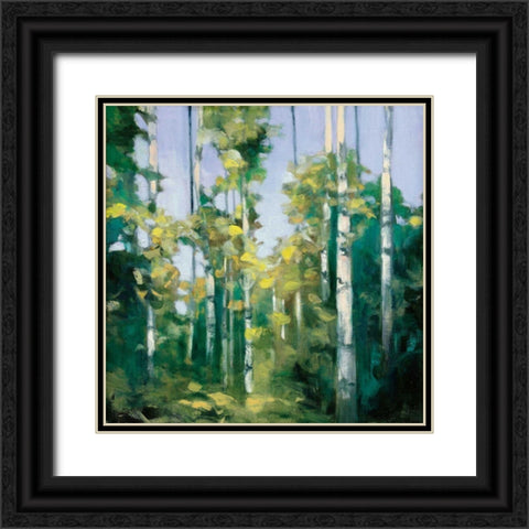 Birches Black Ornate Wood Framed Art Print with Double Matting by Purinton, Julia
