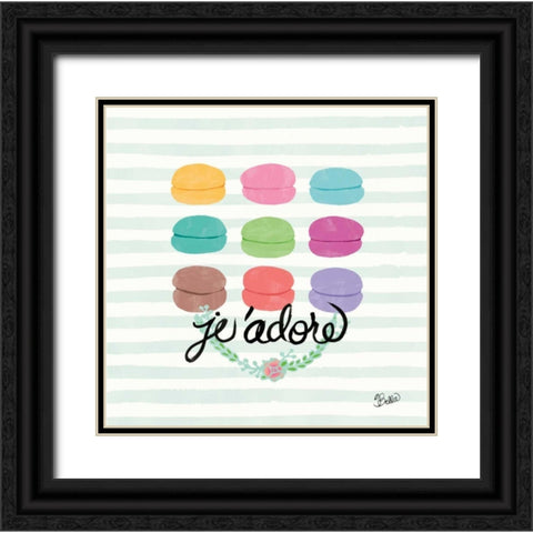 J adore Macarons Black Ornate Wood Framed Art Print with Double Matting by Studio Bella