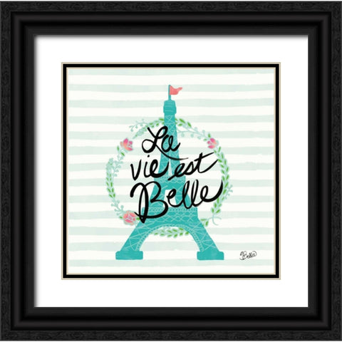 La Vie Est Belle Black Ornate Wood Framed Art Print with Double Matting by Studio Bella