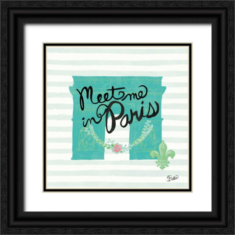 Meet Me In Paris Black Ornate Wood Framed Art Print with Double Matting by Studio Bella