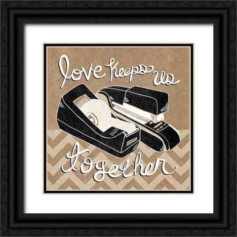 Love Keeps Us Together Taupe Black Ornate Wood Framed Art Print with Double Matting by Urban, Mary