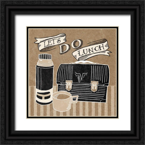 Lets Do Lunch Taupe Black Ornate Wood Framed Art Print with Double Matting by Urban, Mary