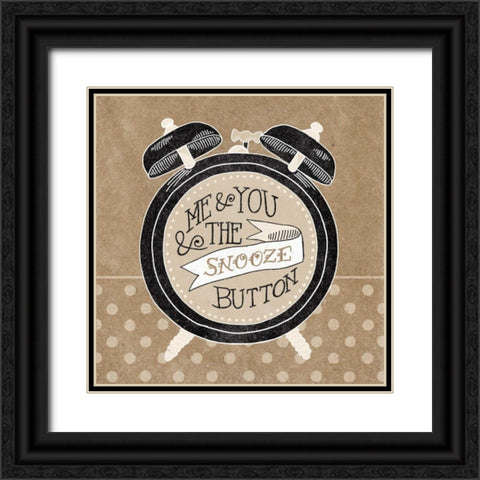 The Snooze Button Taupe Black Ornate Wood Framed Art Print with Double Matting by Urban, Mary