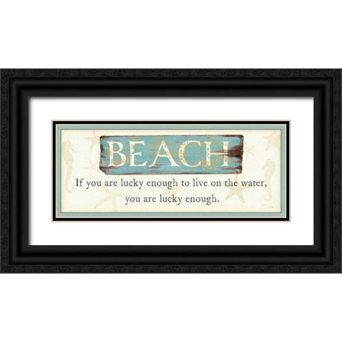 Beach Black Ornate Wood Framed Art Print with Double Matting by Pela