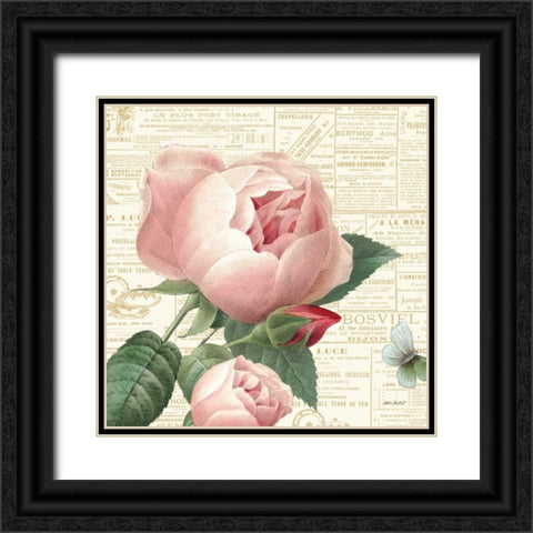 Roses in Paris V Black Ornate Wood Framed Art Print with Double Matting by Pertiet, Katie