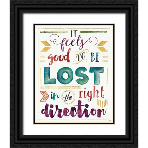 Lost in Words I Black Ornate Wood Framed Art Print with Double Matting by Aiken, Jess