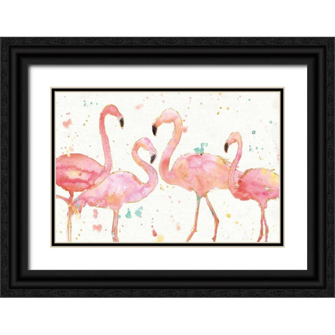 Flamingo Fever I Black Ornate Wood Framed Art Print with Double Matting by Tavoletti, Anne