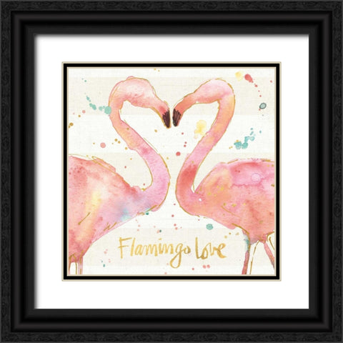 Flamingo Fever II Black Ornate Wood Framed Art Print with Double Matting by Tavoletti, Anne