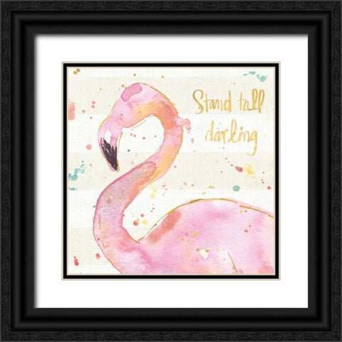 Flamingo Fever III Black Ornate Wood Framed Art Print with Double Matting by Tavoletti, Anne