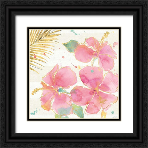 Flamingo Fever VII Black Ornate Wood Framed Art Print with Double Matting by Tavoletti, Anne
