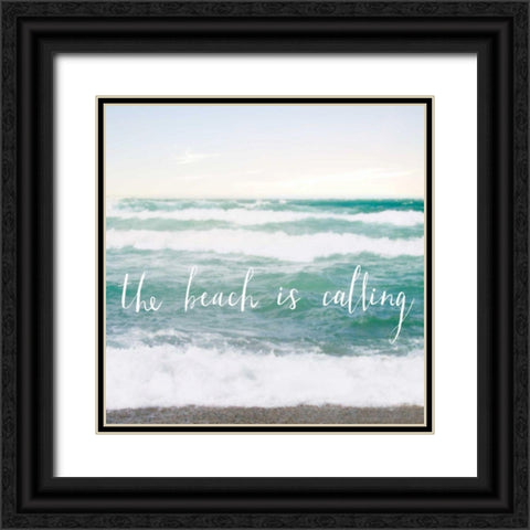 The Beach is Calling Black Ornate Wood Framed Art Print with Double Matting by Marshall, Laura