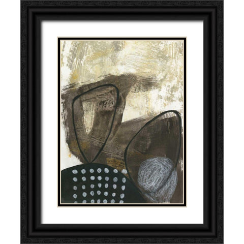 Black and White I Black Ornate Wood Framed Art Print with Double Matting by Davies, Jane
