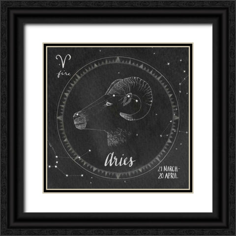 Night Sky Aries Black Ornate Wood Framed Art Print with Double Matting by Miller, Sara Zieve