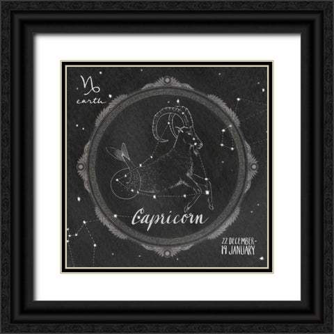 Night Sky Capricorn Black Ornate Wood Framed Art Print with Double Matting by Miller, Sara Zieve